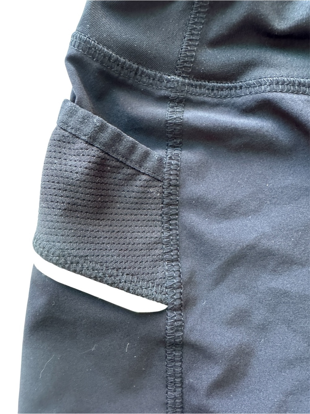 Athleta Girl Record Breaker 3" Running Shorts in Black with Aqua Zip Pocket - Picture 6 of 16
